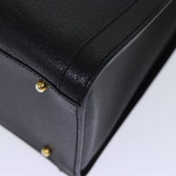 GUCCI Bamboo Hand Bag Leather Black 002 1186 0260 Auth 72838 - Picture 11 of 16